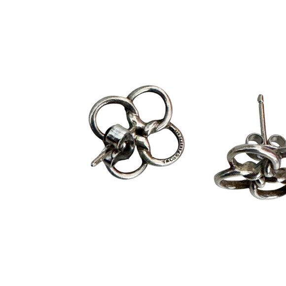 Tiffany & Co. Elsa Peretti Quadrifoglio Four Leaf Clover Silver Earrings - Picture 8 of 10
